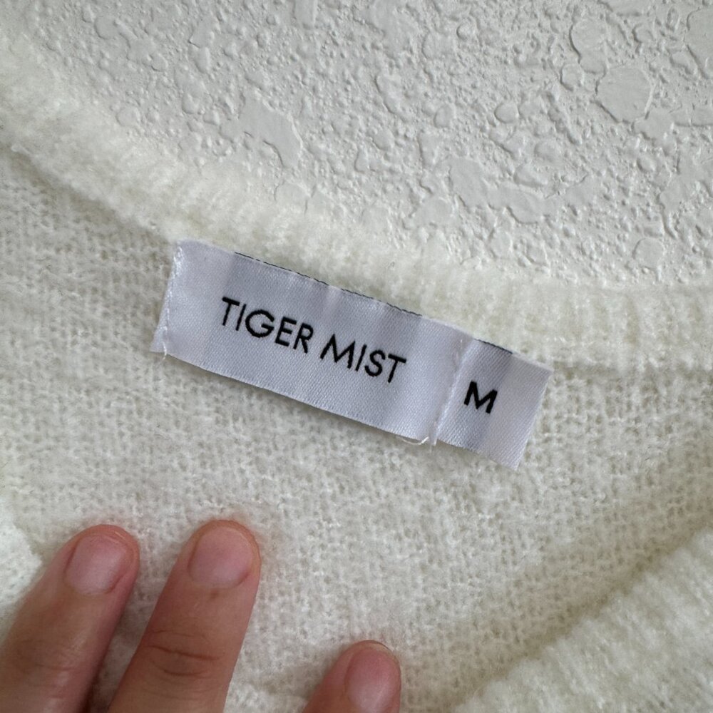 TIGER MIST White Cream Knit Sweater Dress Medium - Picture 6 of 9